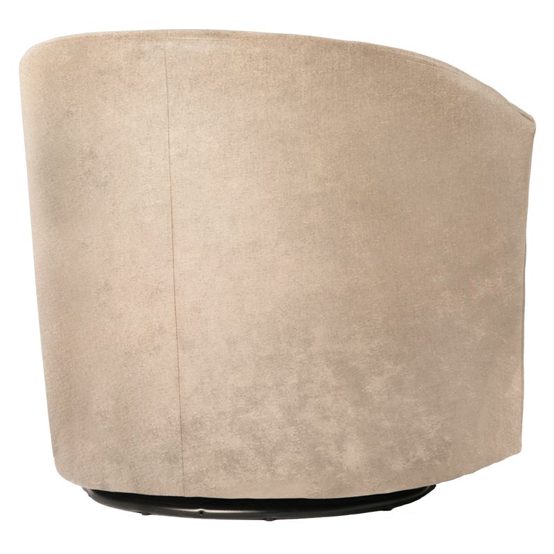 Pemberly Row Modern Beige Sand Microfiber Swivel Accent Chair