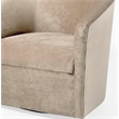 Pemberly Row Modern Beige Sand Microfiber Swivel Accent Chair