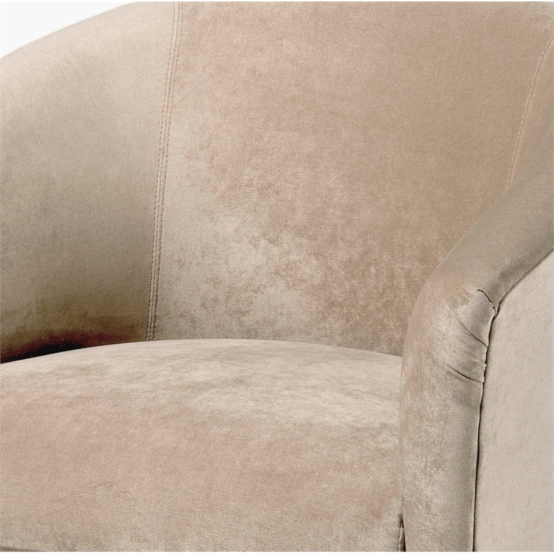 Pemberly Row Modern Beige Sand Microfiber Swivel Accent Chair