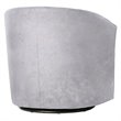 Pemberly Row Modern Silver Gray Microfiber Swivel Accent Chair