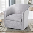 Pemberly Row Modern Silver Gray Microfiber Swivel Accent Chair