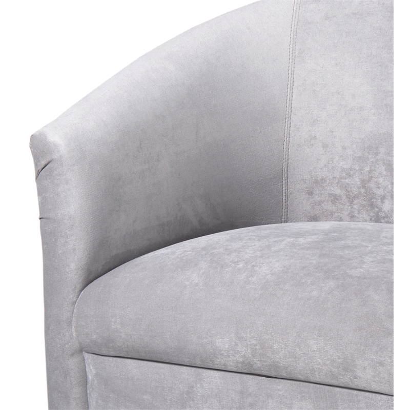 Pemberly Row Modern Silver Gray Microfiber Swivel Accent Chair