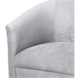 Pemberly Row Modern Silver Gray Microfiber Swivel Accent Chair