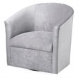 Pemberly Row Modern Silver Gray Microfiber Swivel Accent Chair