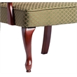 Pemberly Row Green Jacquard Fabric Solid Wood Gooseneck Arm Chair