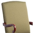 Pemberly Row Green Jacquard Fabric Solid Wood Gooseneck Arm Chair