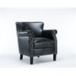 Pemberly Row Contemporary Charcoal Faux Leather Club Accent Chair
