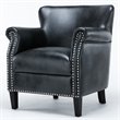 Pemberly Row Contemporary Charcoal Faux Leather Club Accent Chair