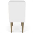 Pemberly Row Modern 1-Drawer Wood Nightstand in White & 3D Prints
