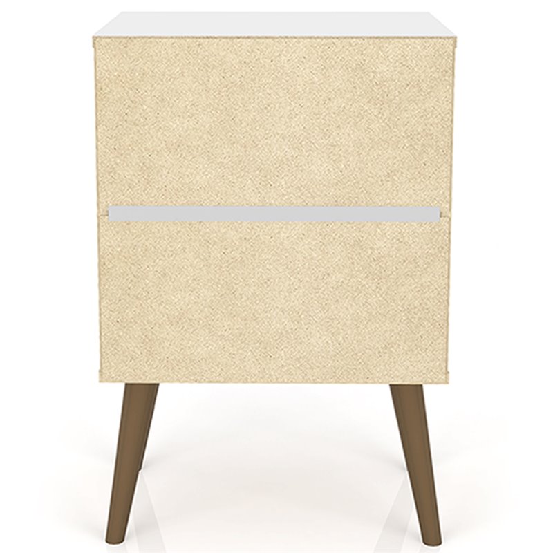 Pemberly Row Modern 1-Drawer Wood Nightstand in White & 3D Prints