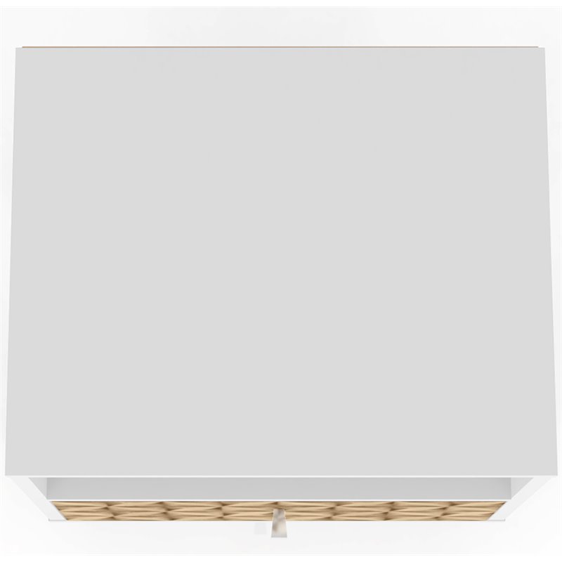 Pemberly Row Modern 1-Drawer Wood Nightstand in White & 3D Prints