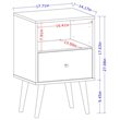 Pemberly Row Modern 1-Drawer Wood Nightstand in White & 3D Prints