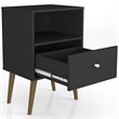 Pemberly Row Contemporary 1-Drawer Wood Nightstand 1.0 in Black