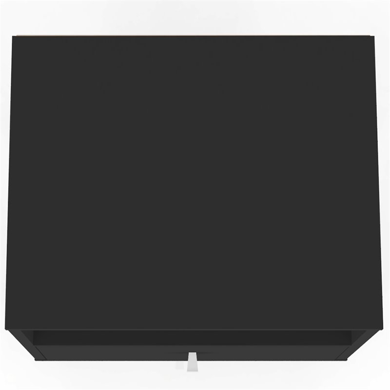 Pemberly Row Contemporary 1-Drawer Wood Nightstand 1.0 in Black