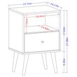 Pemberly Row Contemporary 1-Drawer Wood Nightstand 1.0 in Black