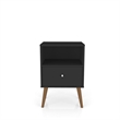 Pemberly Row Contemporary 1-Drawer Wood Nightstand 1.0 in Black