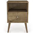 Pemberly Row Modern 1-Drawer Wood Nightstand 1.0 in Rustic Brown