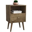 Pemberly Row Modern 1-Drawer Wood Nightstand 1.0 in Rustic Brown