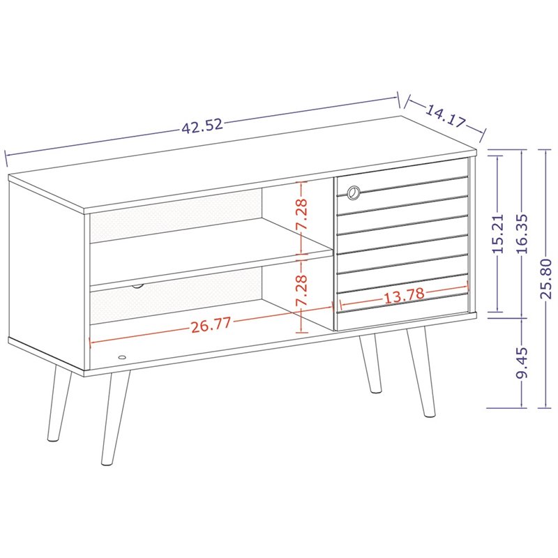 Pemberly Row Modern Wood TV Stand for TVs up to 46