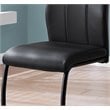 Pemberly Row Set Of 2 Side Upholstered Kitchen Pu Leather Dining Chairs in Black