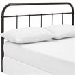 Pemberly Row Modern Steel Metal Spindle Queen Headboard in Brown