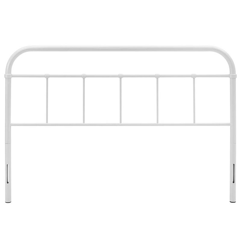 Pemberly Row King Powder Coated Steel Headboard in White Finish
