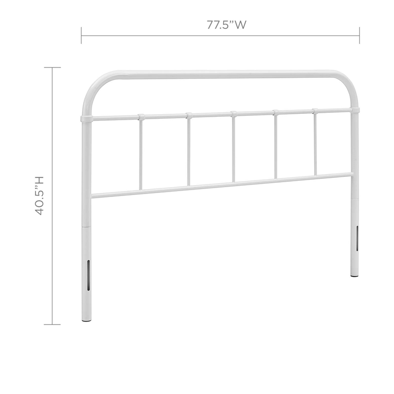 Pemberly Row King Powder Coated Steel Headboard in White Finish