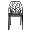 Pemberly Row Modern Plastic Dining Side Chair in Black Finish