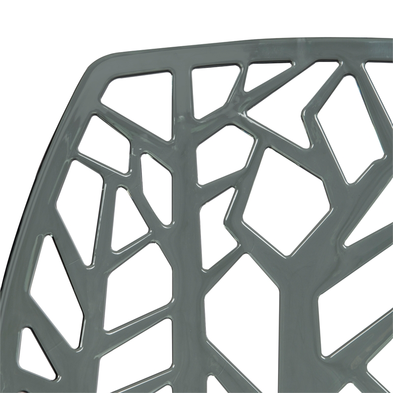 Pemberly Row Modern Plastic Dining Side Chair in Black Finish