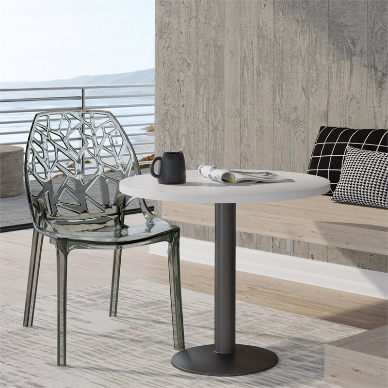 Pemberly Row Modern Plastic Dining Side Chair in Black Finish