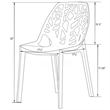 Pemberly Row Modern Plastic Dining Side Chair in Solid Orange