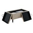 Pemberly Row Modern Storage Ottoman With Trays in Beige Fabric