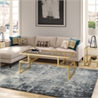 Pemberly Row Metal Hollywood Gold Coffee Table with Glass Top