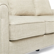 Pemberly Row Contemporary Soft Fabric Upholstered Roll Arm Sectional in Cream