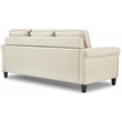 Pemberly Row Contemporary Soft Fabric Upholstered Roll Arm Sectional in Cream