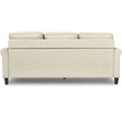 Pemberly Row Contemporary Soft Fabric Upholstered Roll Arm Sectional in Cream