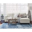 Pemberly Row Contemporary Soft Fabric Upholstered Roll Arm Sectional in Cream