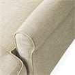 Pemberly Row Contemporary Soft Fabric Upholstered Roll Arm Sectional in Cream