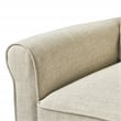 Pemberly Row Contemporary Soft Fabric Upholstered Roll Arm Sectional in Cream