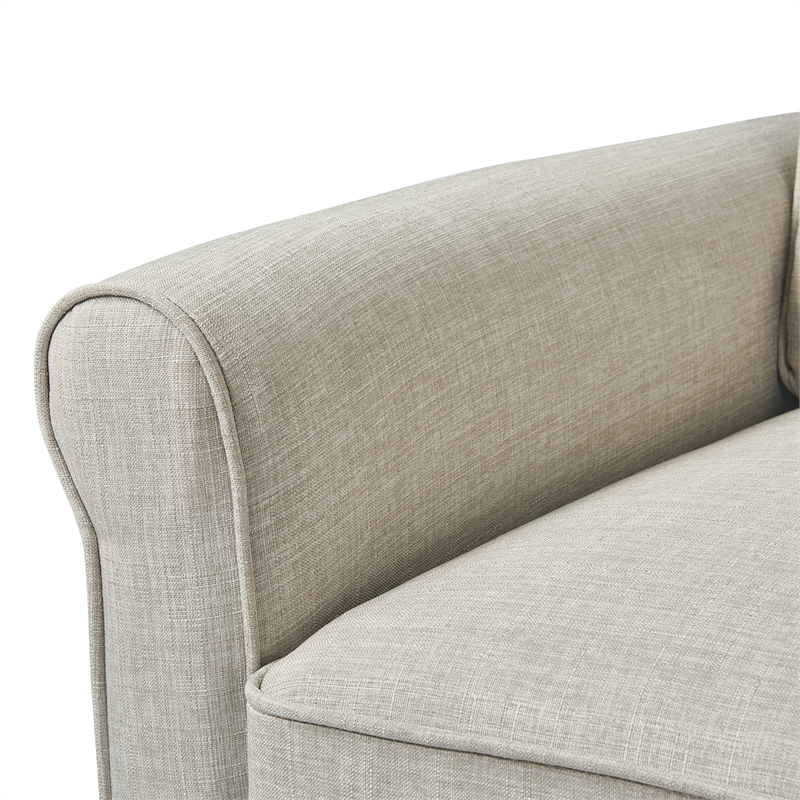 Pemberly Row Contemporary Roll Arm Sectional Light Gray Finish