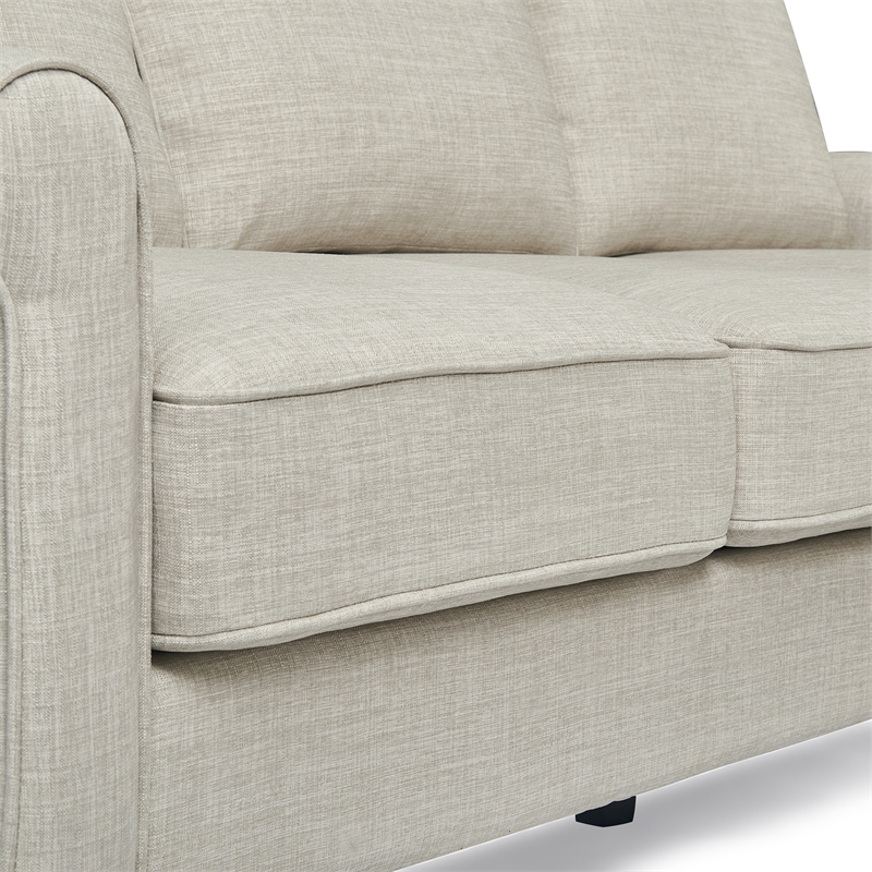 Pemberly Row Contemporary Roll Arm Sectional Light Gray Finish