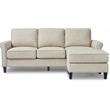 Pemberly Row Contemporary Roll Arm Sectional Light Gray Finish