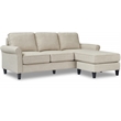Pemberly Row Contemporary Roll Arm Sectional Light Gray Finish