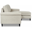Pemberly Row Contemporary Roll Arm Sectional Light Gray Finish