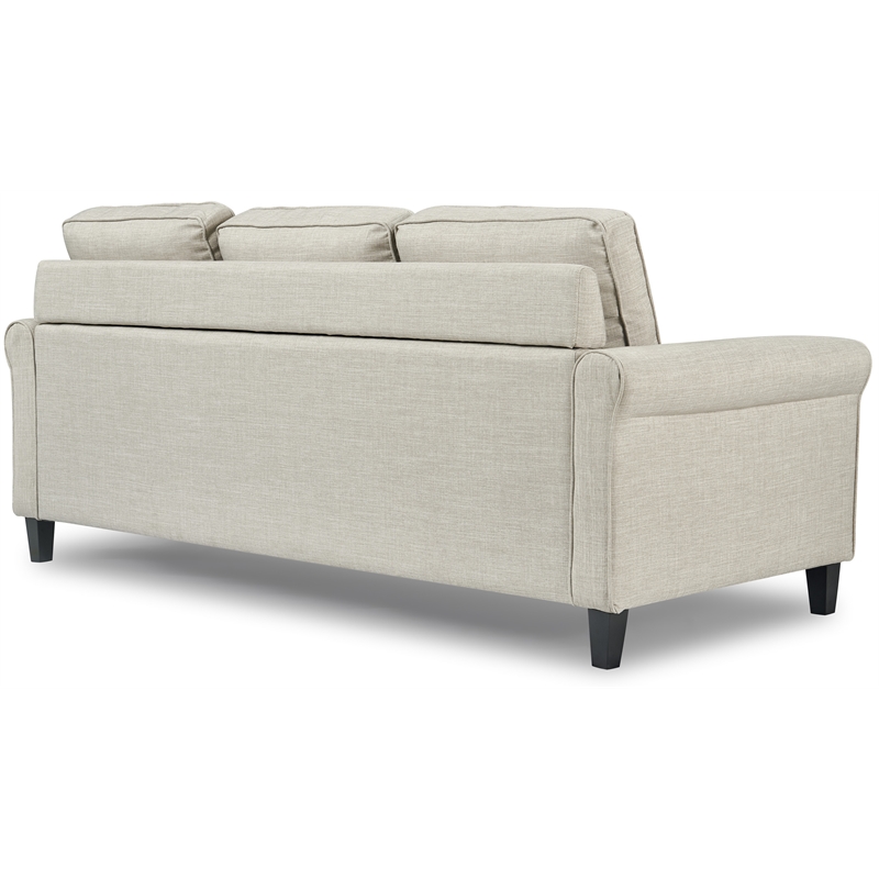 Pemberly Row Contemporary Roll Arm Sectional Light Gray Finish
