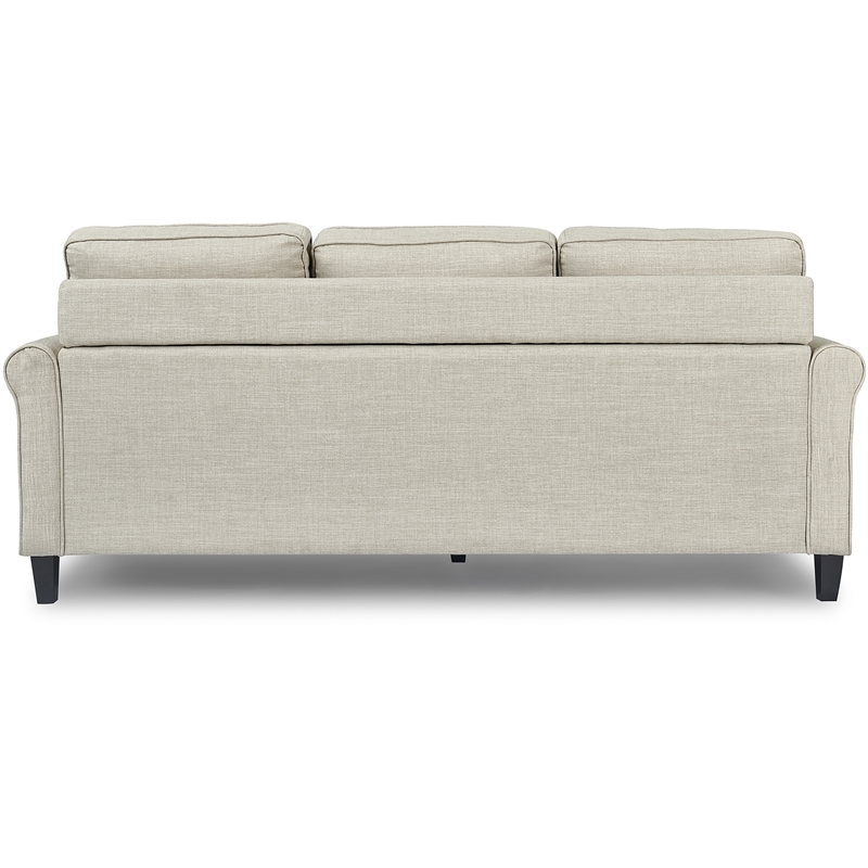 Pemberly Row Contemporary Roll Arm Sectional Light Gray Finish
