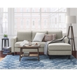 Pemberly Row Contemporary Roll Arm Sectional Light Gray Finish