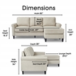 Pemberly Row Contemporary Roll Arm Sectional Light Gray Finish