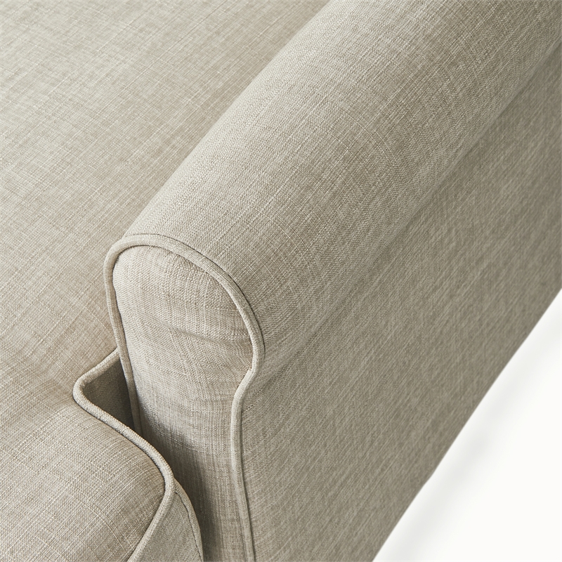 Pemberly Row Contemporary Roll Arm Sectional Light Gray Finish