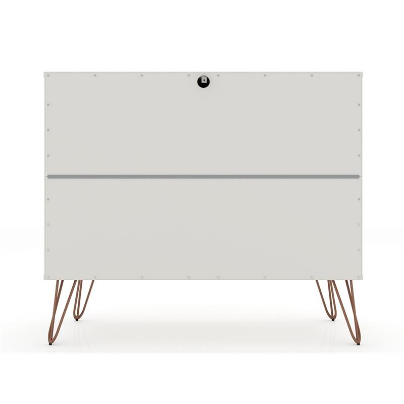 Pemberly Row Modern 3-Drawer Wood Dresser in Off White / Natural